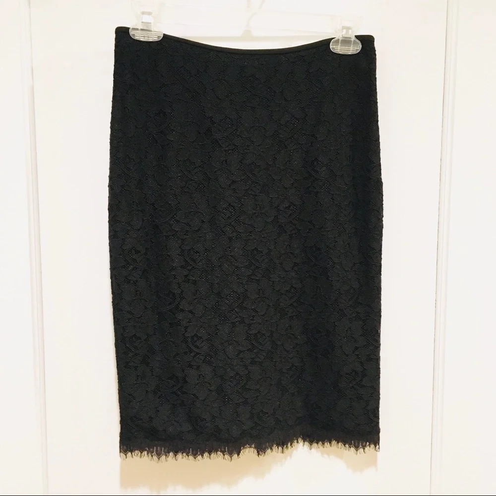 Diane von Furstenberg Scotia Lace Pencil Skirt Black 4